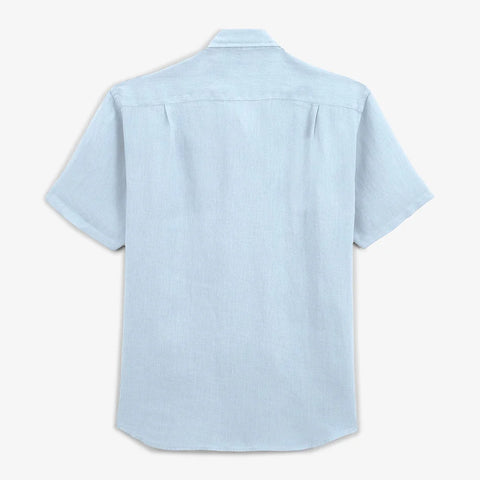 Solid Linen Shirt S/S: Sky Blue
