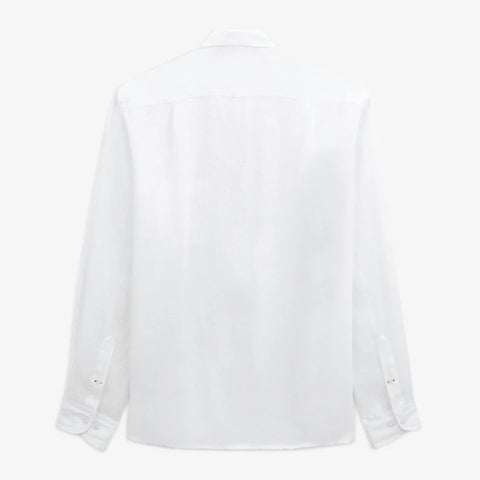 Solid Linen Shirt L/S: White