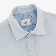 Solid Linen Shirt L/S: Sky Blue