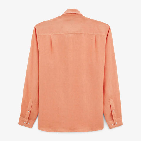 Solid Linen Shirt L/S: Coral