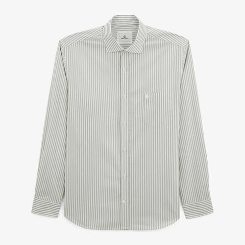 Striped Charles Shirt L/S: Putty