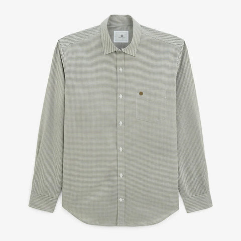 Gingham Check Clement Shirt L/S: Teak