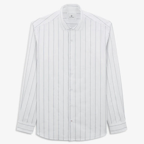 Micro Striped Charles Shirt L/S: Off White