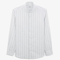 Micro Striped Charles Shirt L/S: Off White