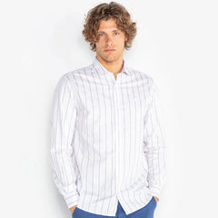 Micro Striped Charles Shirt L/S: Off White