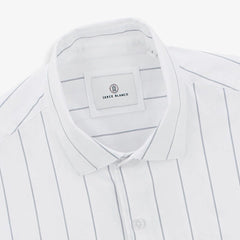 Micro Striped Charles Shirt L/S: Off White