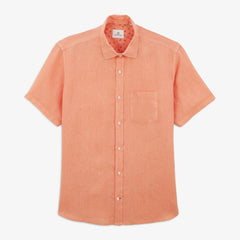 Solid Linen Shirt S/S: Coral