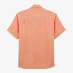 Solid Linen Shirt S/S: Coral