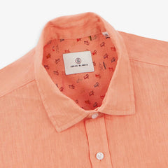 Solid Linen Shirt S/S: Coral