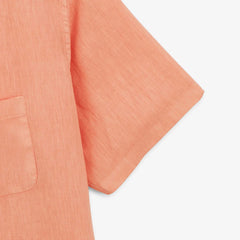 Solid Linen Shirt S/S: Coral