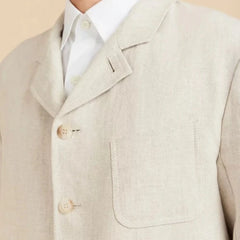 Albin Linen Jacket: Beige