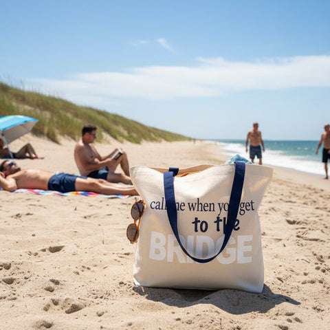 "call me when you get to the BRIDGE" Tote Bag: Natural