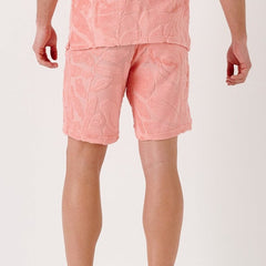 Dan Jacquard Terry Cloth Shorts: Coral