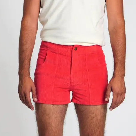 Stretch Corduroy Short: Red