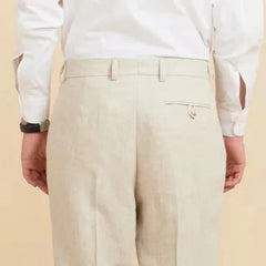 Slim Linen Pant: Beige