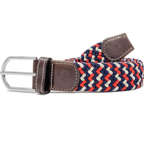 Oxford Stretch Belt: Navy/Red