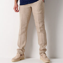 Linen Dylan Pant: Beige