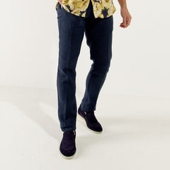 Linen Dylan Pant: Navy Blue