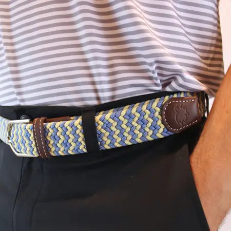 Fairhope Stretch Belt: Blue/Yellow