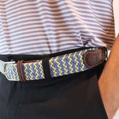 Fairhope Stretch Belt: Blue/Yellow