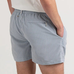 Striped Court ELVIS Swim: White