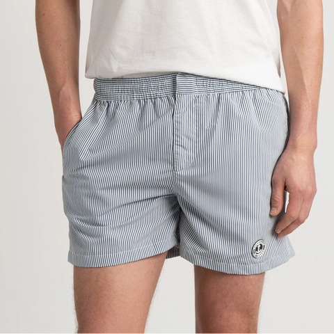 Striped Court ELVIS Swim: White