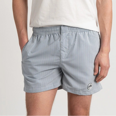 Striped Court ELVIS Swim: White