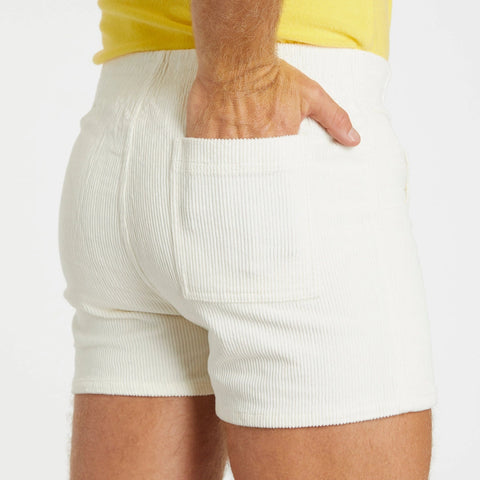 Stretch Corduroy Short: White