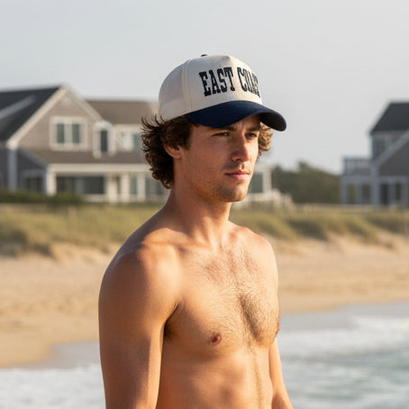 East Coast Cap: Navy/Beige
