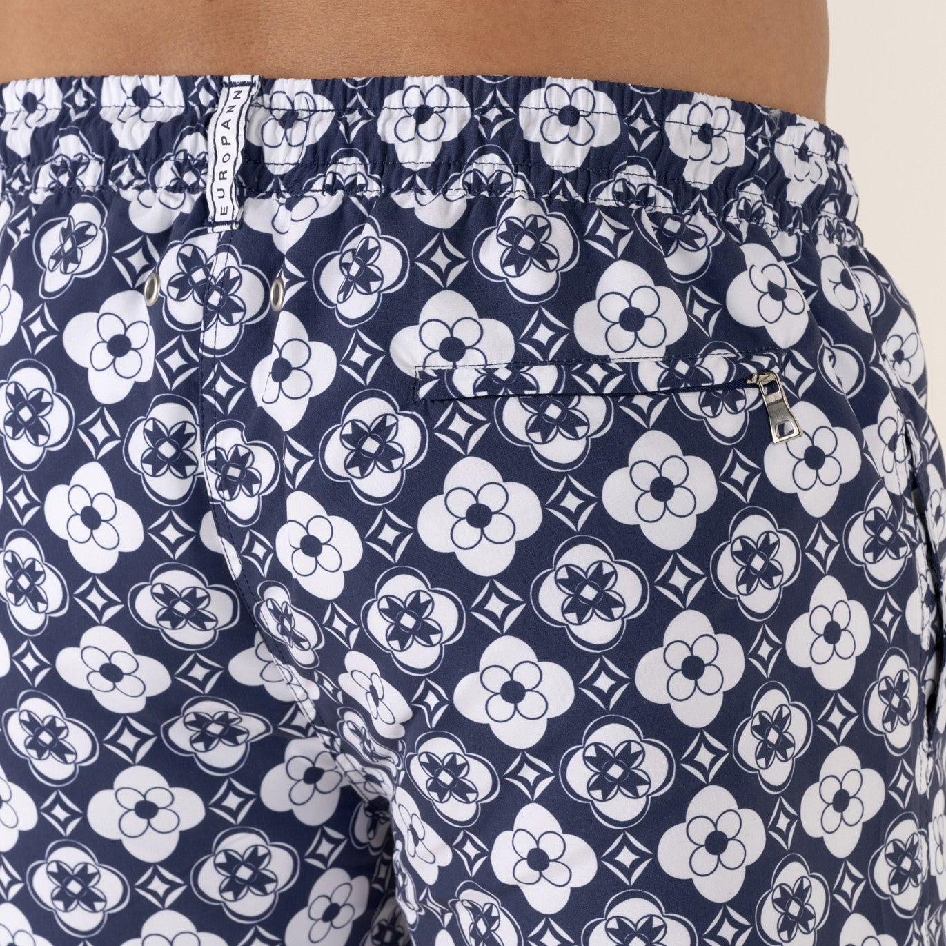 Geometric Print FLORES Swim: Dark Navy