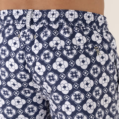 Geometric Print FLORES Swim: Dark Navy