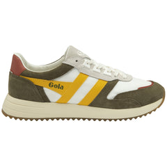 Chicago Jogger Sneaker: Off White/ Khaki/ Sun