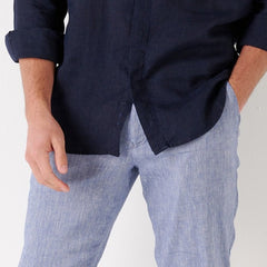 Gordon Linen Chino Pant: Navy