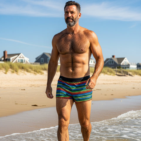 Bali Square Swim Trunk: World Pride