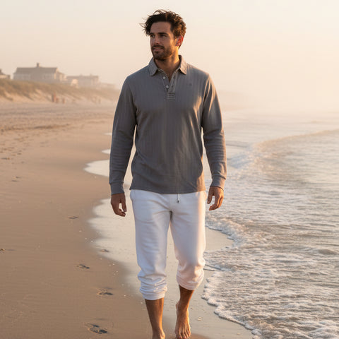 Lance Polo L/S: Stone
