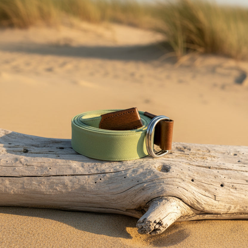 Suede D-Ring Belt: Green