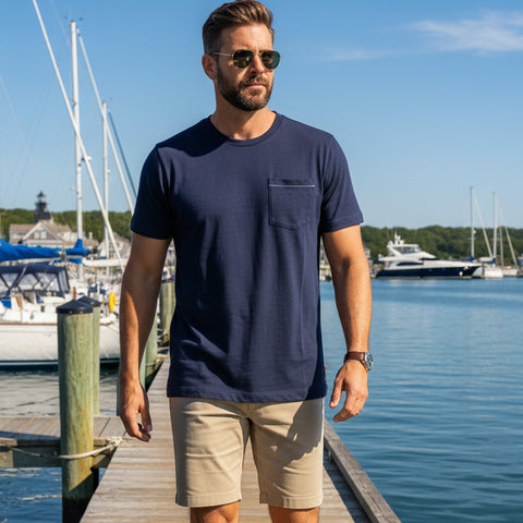 Pocket Slub T-Shirt S/S: Dark Navy