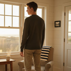 Michal Wool/Cashmere Crew Neck Sweater: Grey