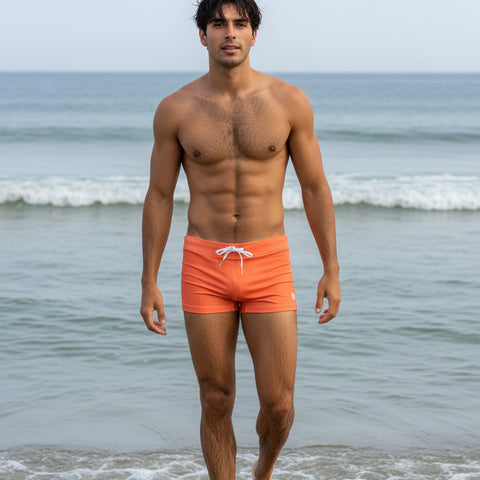 Solid Swim Trunk: Orange