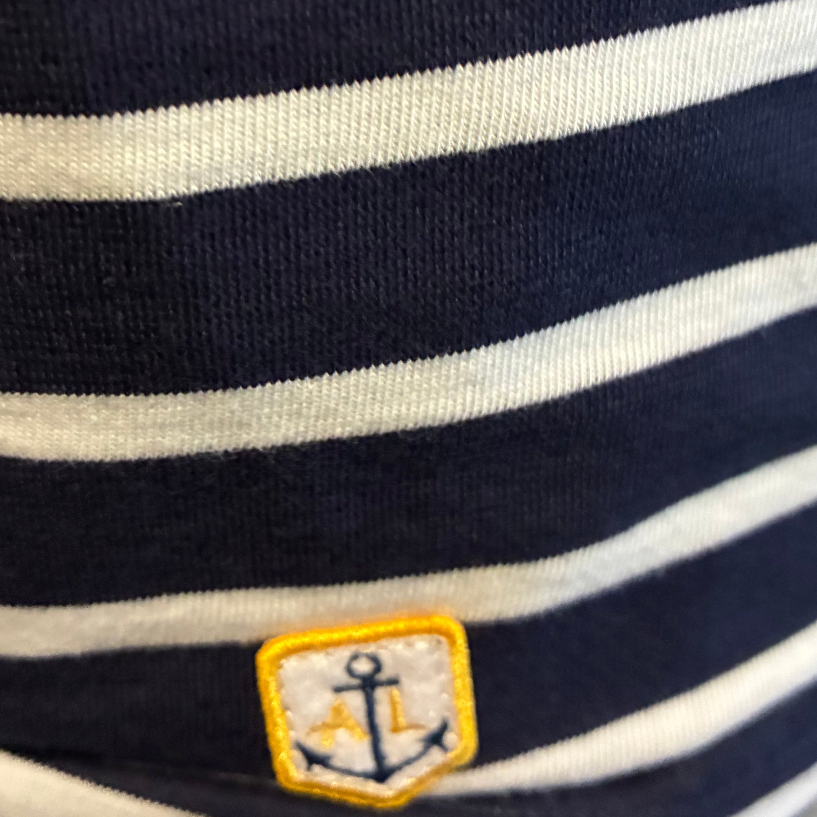 Brenton Striped Shirt S/S: Navy/White