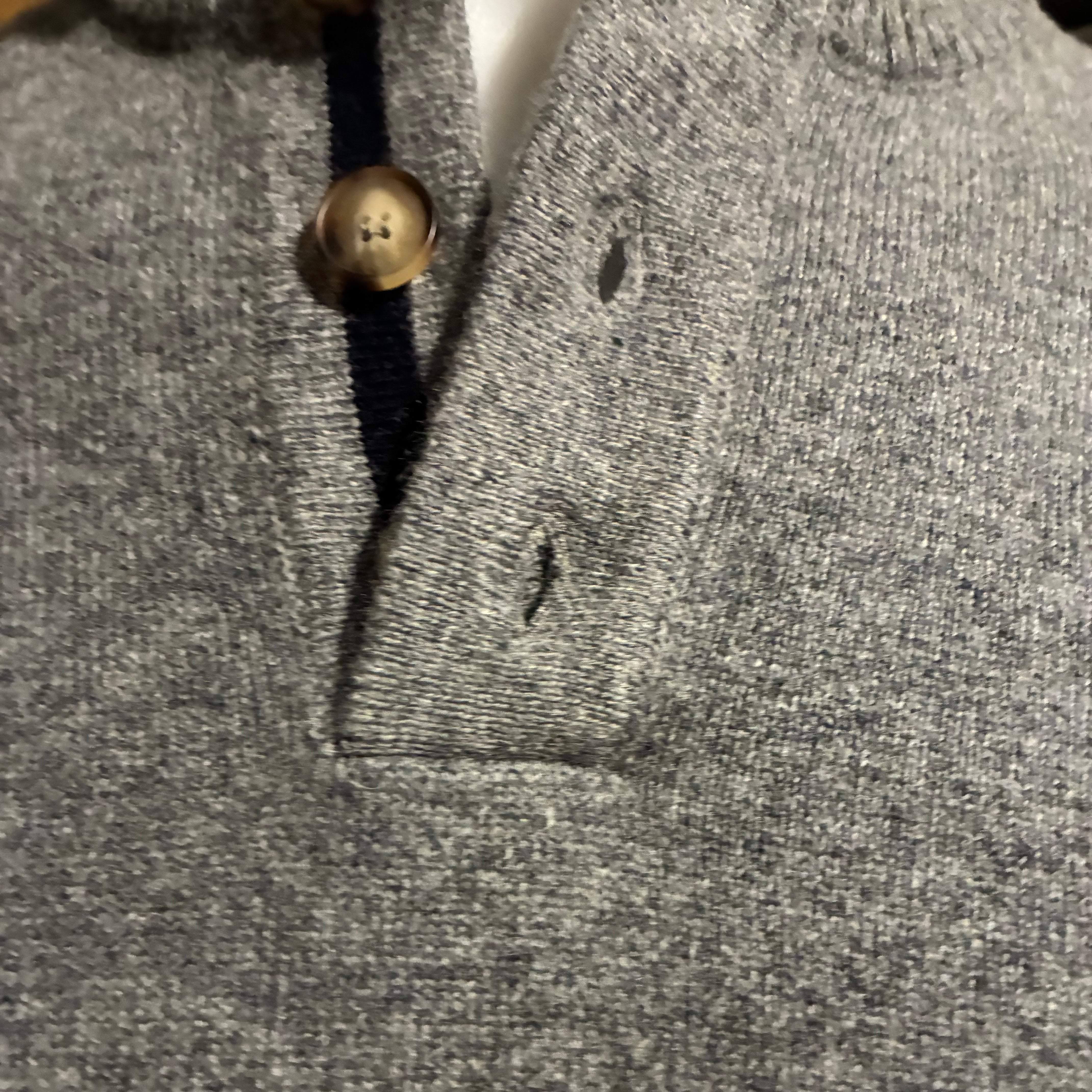 Button Collared Sweater L/S: Slate & Navy