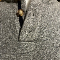 Button Collared Sweater L/S: Slate & Navy