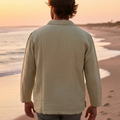 Linen Fisherman's Smock: Gravel