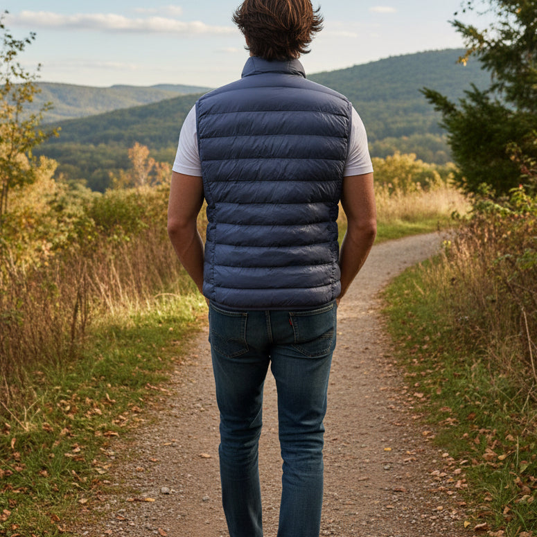 Piumino Sleeveless Puffer Vest: Indigo Blue