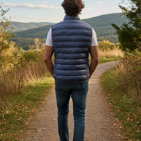 Piumino Sleeveless Puffer Vest: Indigo Blue