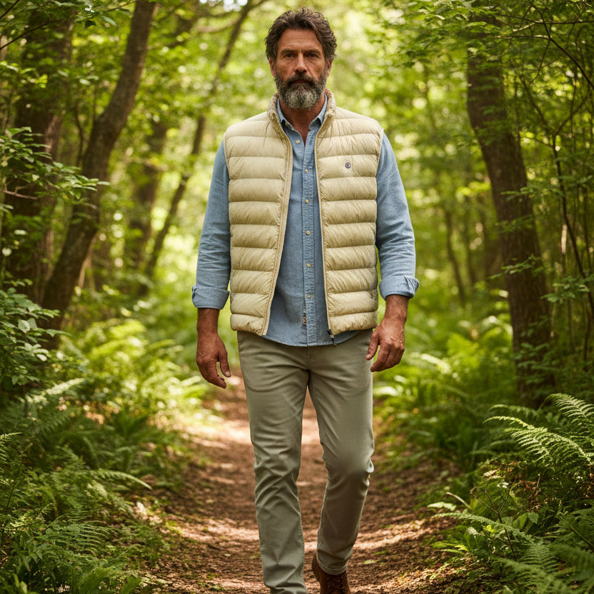 Piumino Sleeveless Puffer Vest: Parchment