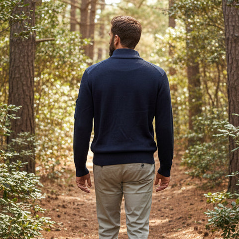 Mino Quarter Zip Sweater: Anthracite Grey