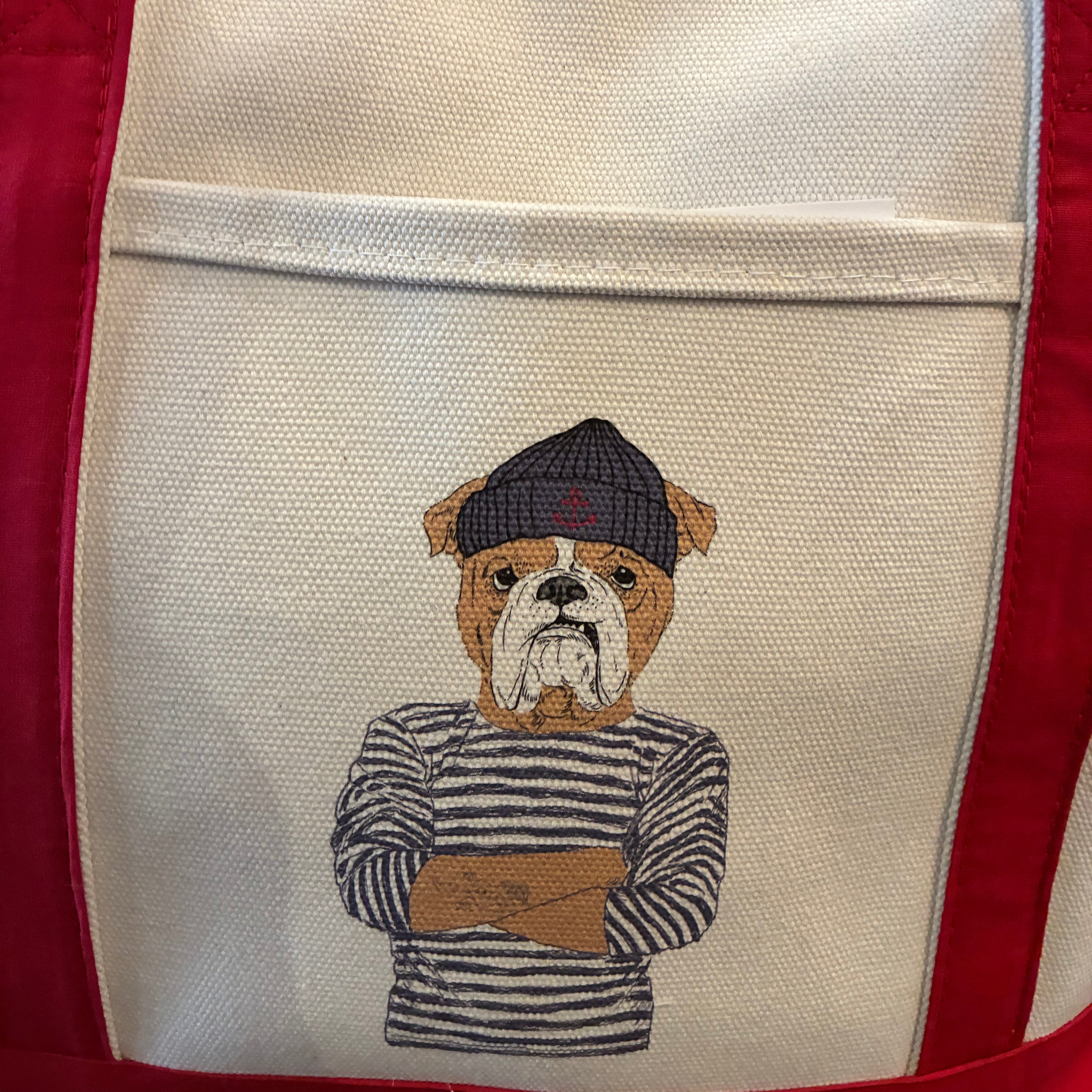 Sailor Boxer Tote: Red Trim