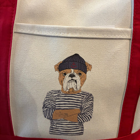 Sailor Boxer Tote: Red Trim