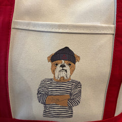 Sailor Boxer Tote: Red Trim